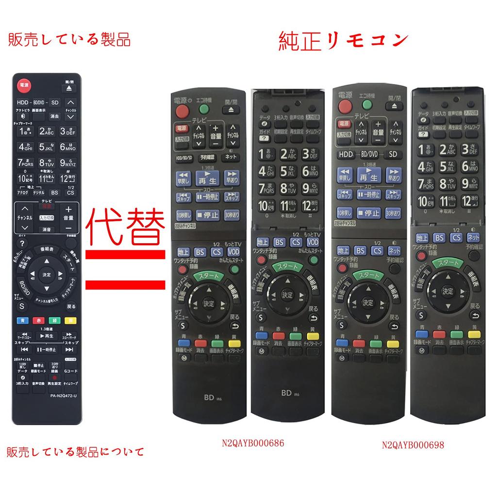 PerFascin Ersatzfernbedienung passend für Panasonic DIGA Disc Recorder N2QAYB000346 N2QAYB000472 N2QAYB000188 N2QAYB000554 N2QAYB000297