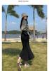 Women's Fishtail Denim Skirt – 2026 Spring/Summer/Autumn Hip-hugging Mid-length Slit Design