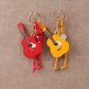 New Creative PU Guitar Pendant Access Card Bag Accessories Beaded Keychain Small Gifts Car Hanging Accessories