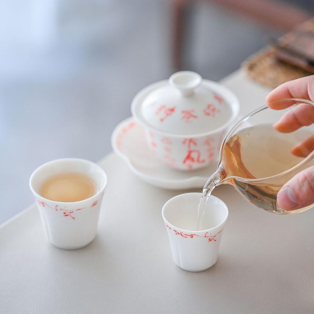 Seven Bowls Of Tea Poetry Ceramic Travel Tea Set, One Pot And Two Cups, Portable Express Cup, Outdoor Camping Tea Bowl