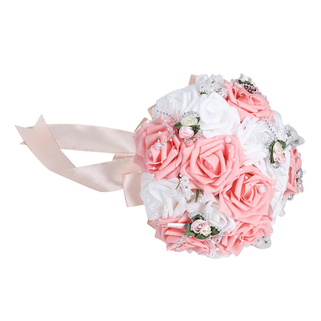 Artificial Wedding Bouquet Simulation Bridal Holding Flower Decoration Wedding SuppliesPink