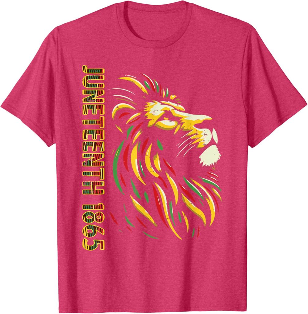 Juneteenth 1865 African Lion Freedom Celebration Graphic Tee Unisex Unisex Vintage June 19th Tshirts Gifts