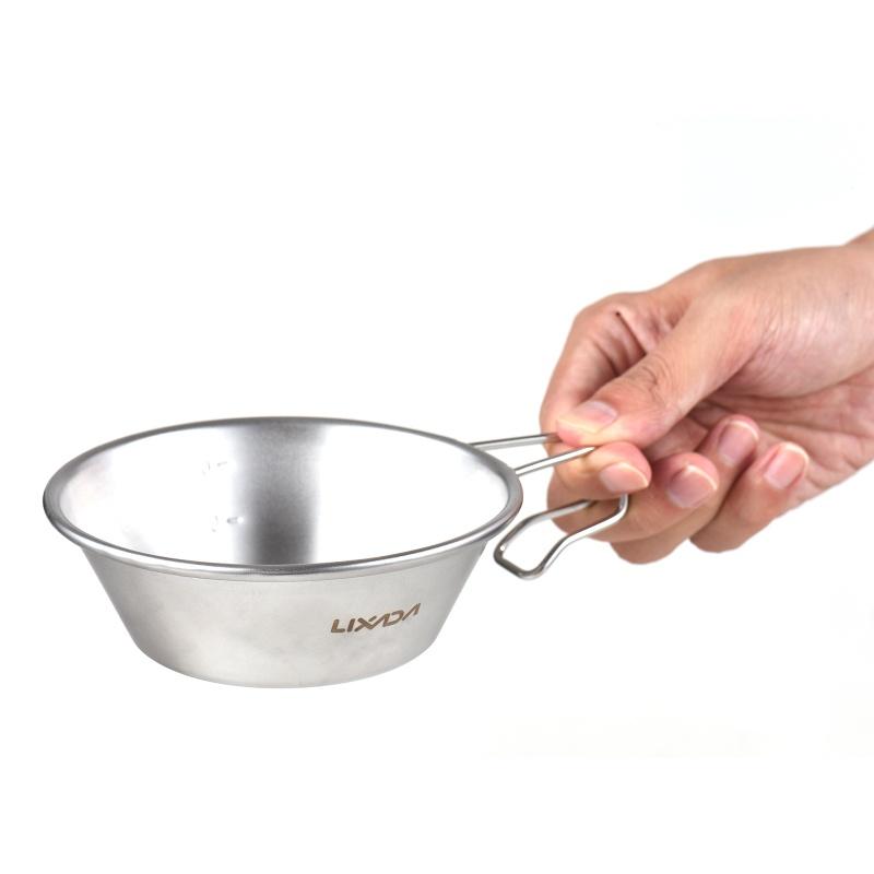 2pcs Stainless Steel Travel Sierra Cup 200ml Measuring Camping Bowl For Backpacking Camping