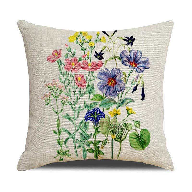 Home Decor Colorful Floral Pattern Throw Pillow Covers Pattern Cushion Cover Suitable For Sofa Bedroom Car Pillow Cover