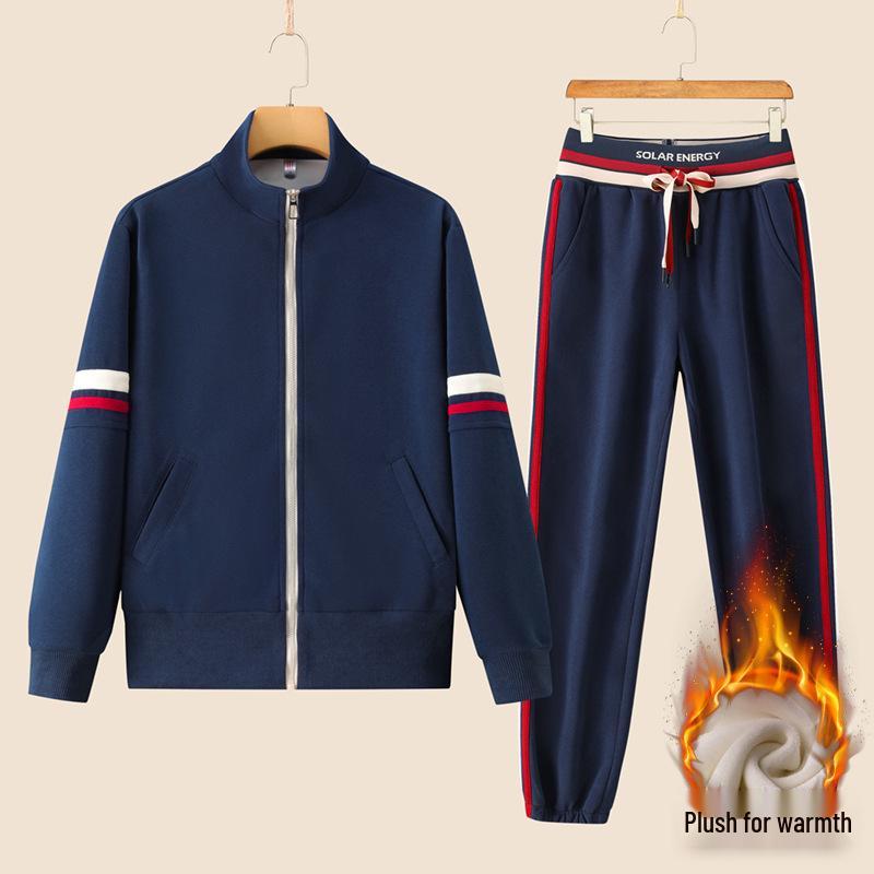Winter Women's Fleece-Lined Slim Fit Cardigan & Joggers Fitness Set