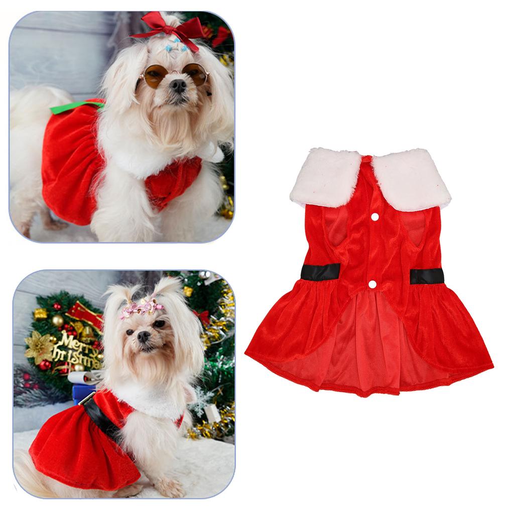 Santa Dog Christmas Dress Skin Friendly Breathable Elastic Pet Winter Clothes for Small Dogs Cats M