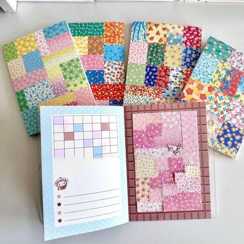 40PC Japanese Style Ancient Character Polka Dot Large Patchwork Collage Base INS Note Handbook Note Ancient Early Sticker Gift