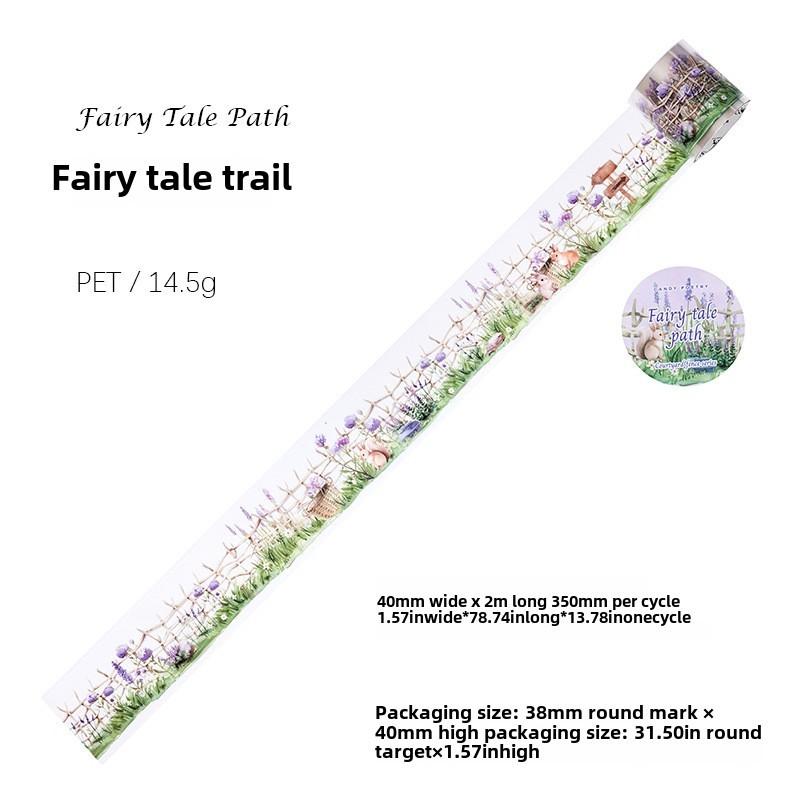 40mm*2m Garden Fence PET Tape Set Floral Yard Stickers for Scrapbooking Journaling DIY Crafts and Art Supplies