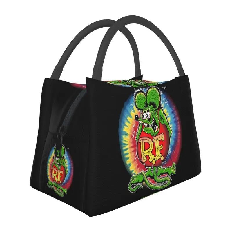 Rat Fink Animace Anime Kreslený Izolované Obědové Tašky pro Ženy Nepropustná Termo Chladicí Obědová Krabička Kancelář Piknik Cestování