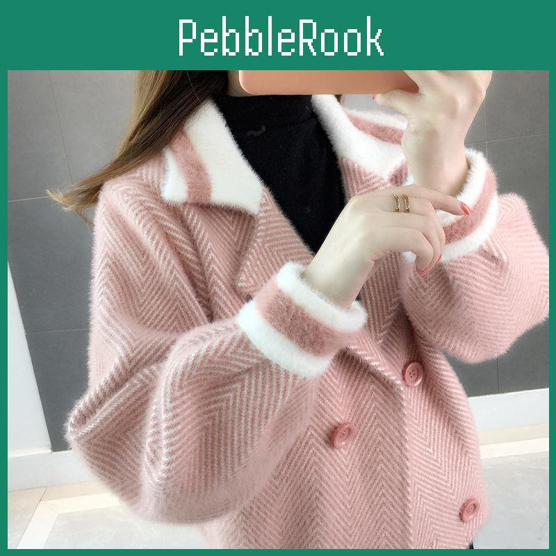 Mink New Autumn Imitation Velvet Coat Female Short Network Red Super Fire Sweater Small Cardigan Female Thick Loose