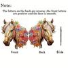 Horse Floral Ornaments Acrylic Car Rearview Mirror Charm Farmhouse Xmas Tree Door Display Vintage Animal Decor