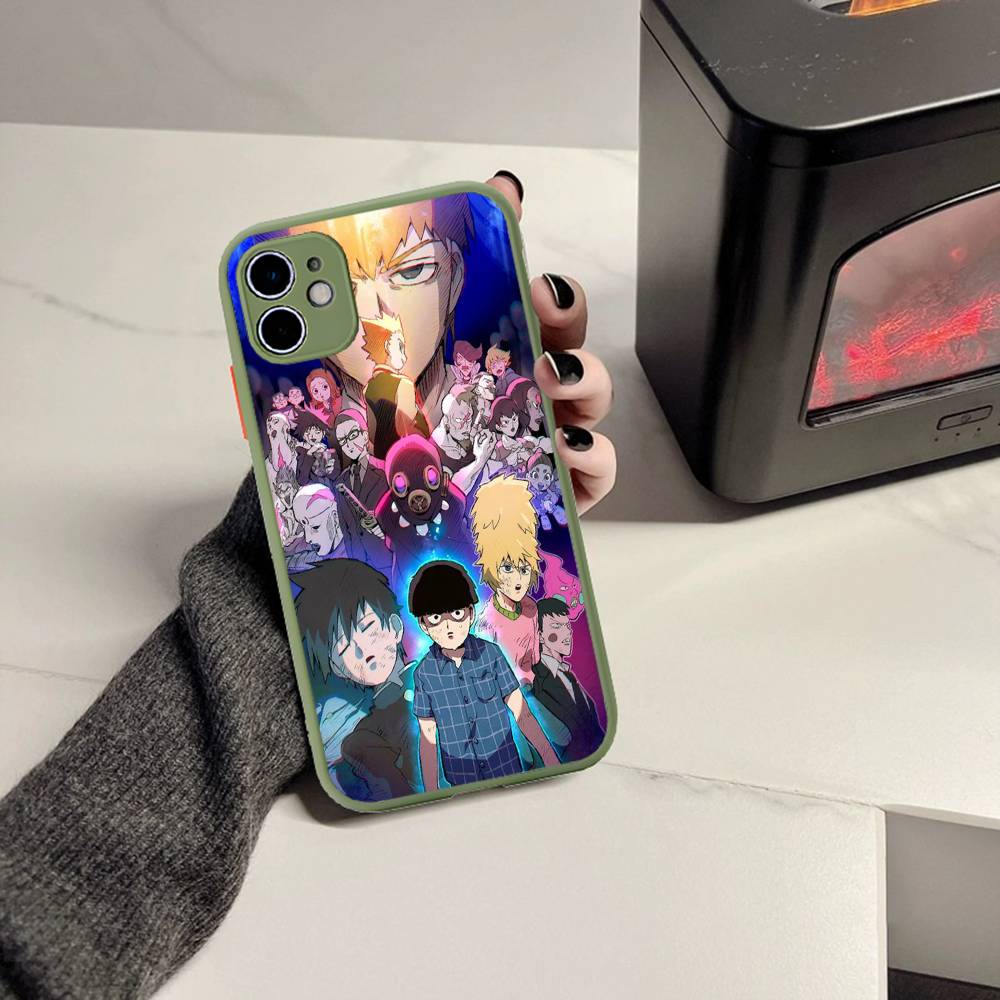

Amine Mobs Psycho 100 Phone Case For iPhone 16e 16 15 14 13 12 11 Pro Max X XS Max Plus Matte Clear iphone X