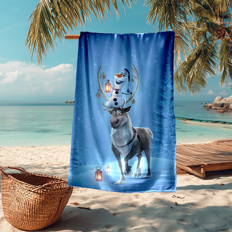 Ultra-Soft Beach Towel with Elsa Theme,Ideal for Pool - Camping, Diving - Perfect Travel Essential, Vibrant Beach Towel.