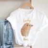 Pink Women Tshirts Casual Cute Cartoon Hedgehog Floral Graphic Print Female Tee Tops Harajuku Fashion Short Sleeve T Shirt Femme