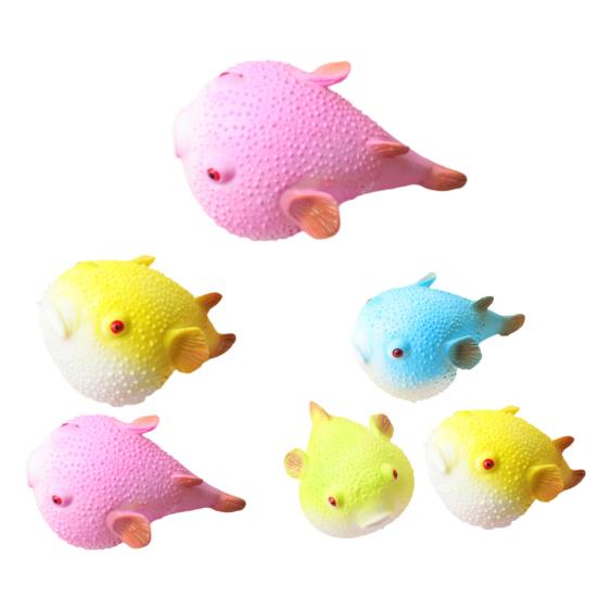 Pufferfish Squeeze Ball Cute Pufferfish Stress Relief Toy Soft Rubber Slow Rising Fidget Toy for Kids Adults Anxiety Relief