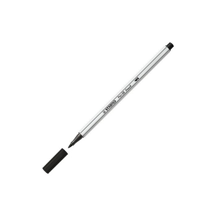 Feutre pinceau - STABILO - Pen 68 brush ARTY Edition - Étui de 12 - Pointe pinceau flexible - Multicolore