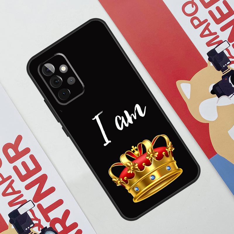 King Queen Crown Case For Samsung Galaxy A52 A32 A12 A56 A36 A16 A13 A23 A33 A53 A54 A34 A14 A15 A35 A55 A17