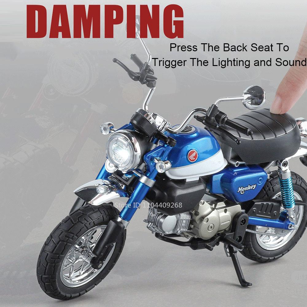 Large Size 1:9 Honda Little Monkey R1250GS Motorcycle Model Toy Alloy Body Sound Light Shock Absorption Vehicle Collection Gift