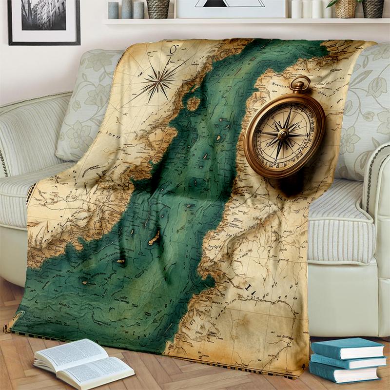 29 Style New Retro Marine Nautical Chart Compass Blanket,Soft Throw Blanket for Home Bedroom Bed Sofa Travel Office Cover Kids
