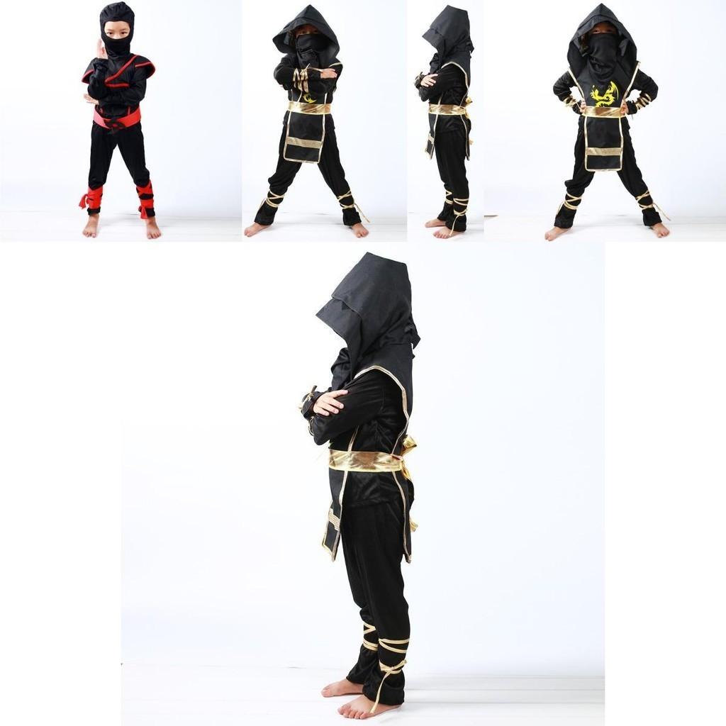 Stunning Boys Kids Ninja Assassin Samurai Warrior Fancy Dress Costume For Halloween