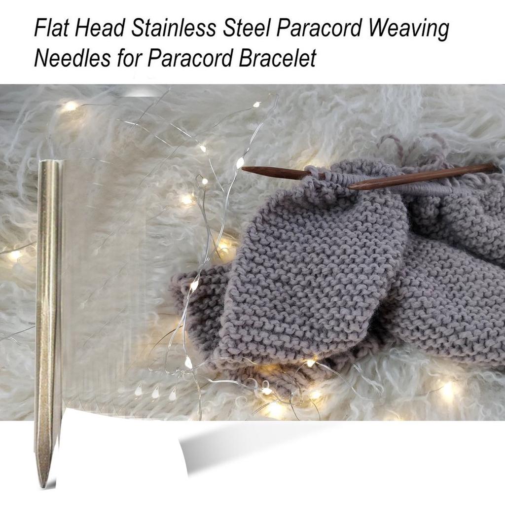 Flat Head Stainless Steel Needle Paracord FID Tool Lace Sewing Needles Bracelet Leather Knitting Tool