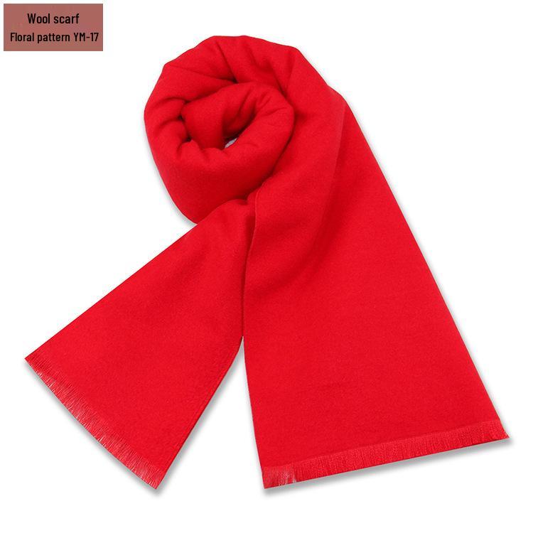 Męski szalik zimowy w czystą szarość w kratę, mieszanka wełny - gruby i ciepły