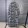 Womens Long Faux Fur Coat Leopard Zebra Print Winter Streetwear