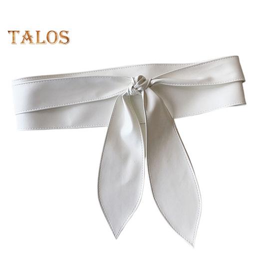 

Женский ремень из искусственной кожи с широкими полями, ретро-дизайн, завязывающийся пояс, платья, пальто, завязывающийся пояс, универсальный аксессуар белый