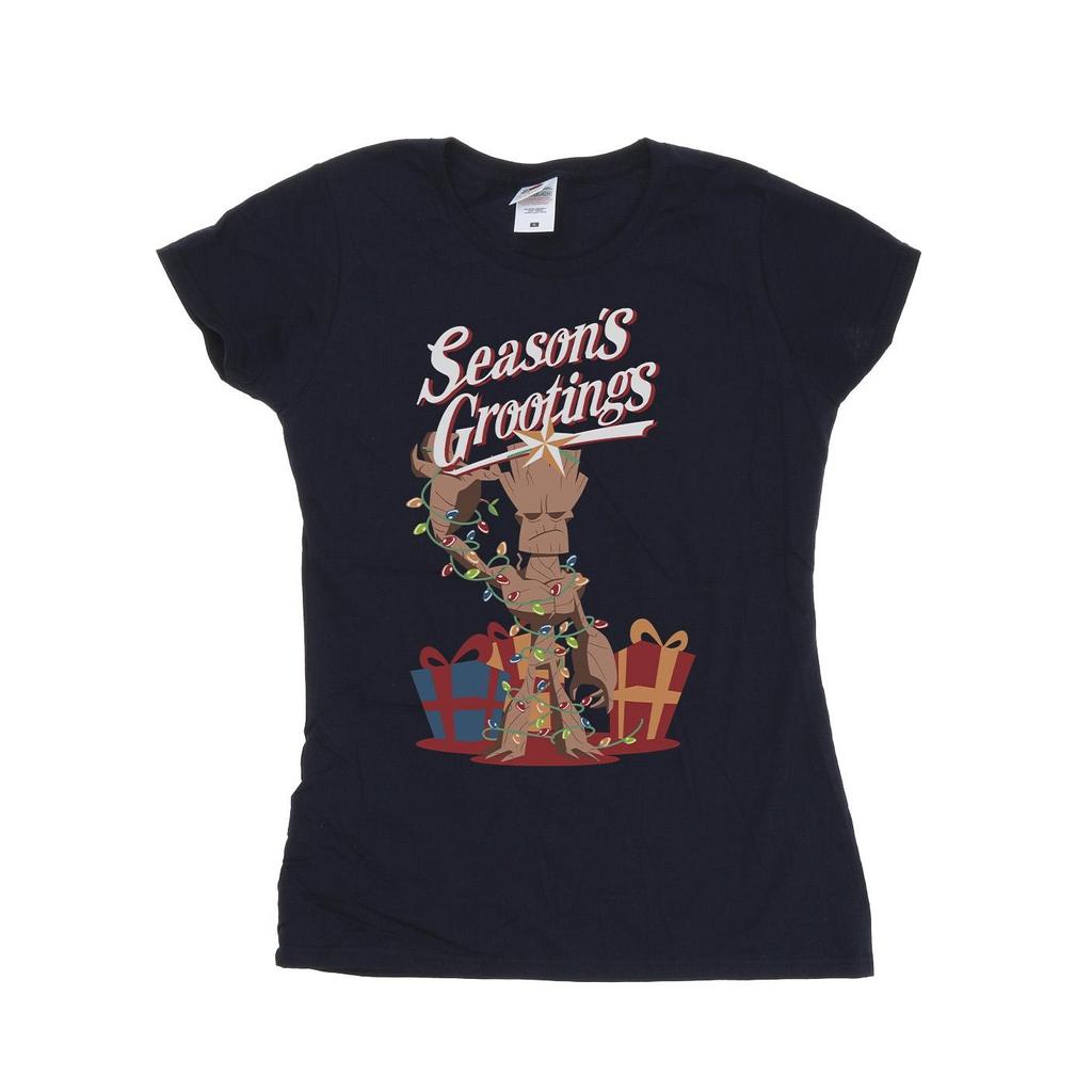 Marvel Womens/Ladies Marvel Comics Groot Season´s Grootings Cotton T-Shirt