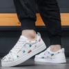 Adidași de Modă Casual Bărbați Designer Nit Punk Pantof de Placă Modă Piele Pânză Respirabil Înălțime Mărită Platformă Plată Pantof Alb