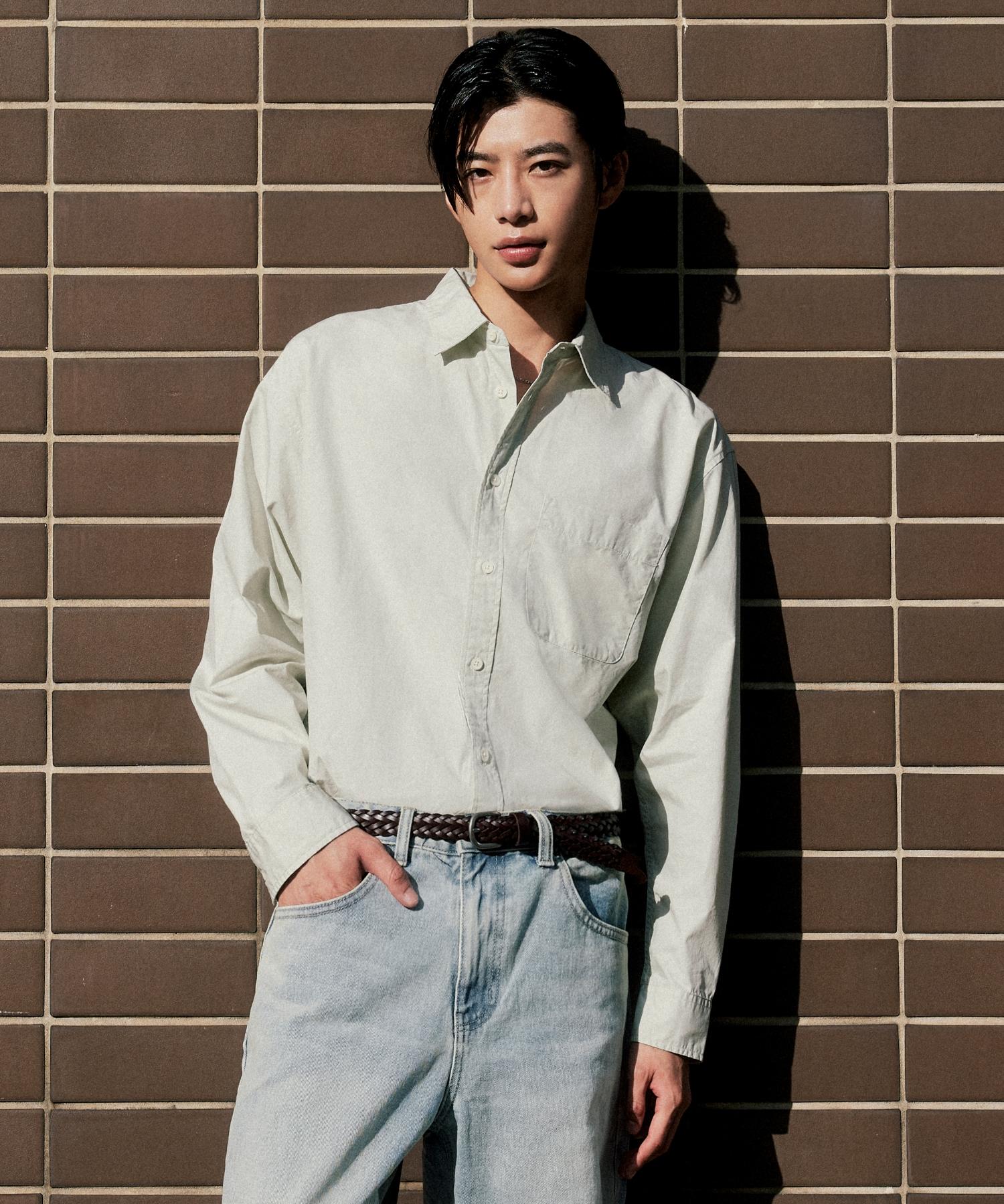 Musinsa Standard Relaxed Washed Poplin Shirt [Dusty Cream] Dusty Cream/2Xl