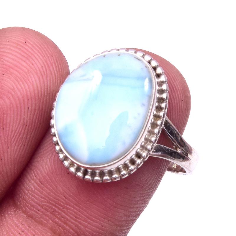 

Natural Republic Larimar Gemstone 925 Solid Sterling Silver Gift Ring S.9 U6p13