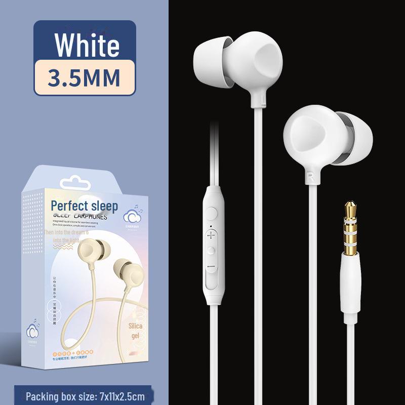 3,5mm kabelová měkká silikonová sluchátka do uší typu C pro spaní, plně kompatibilní s Xiaomi