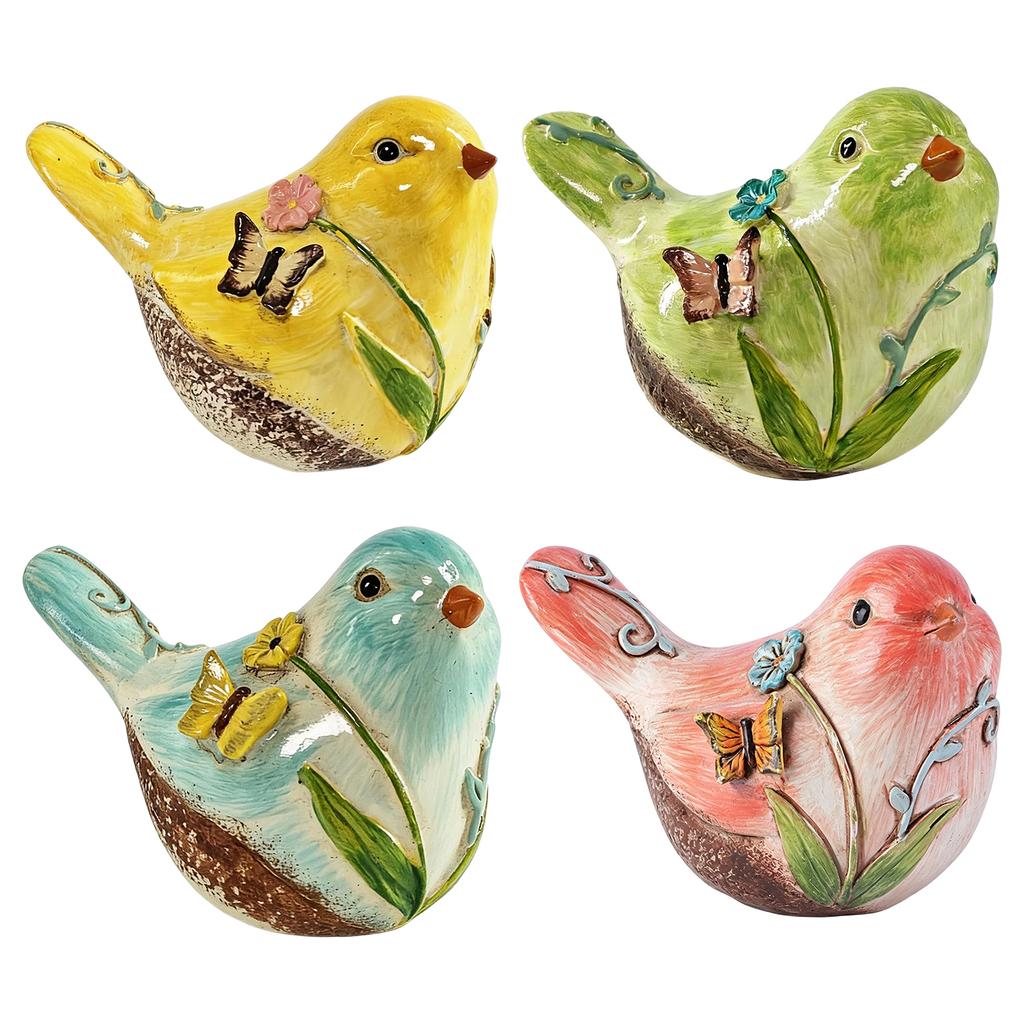 Skurrile Cottagecore Vogelfigur Handbemaltes Niedliches Vogelornament Harz-Vogelfigur für Regal Zuhause Wohnzimmer Tischplatte