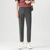 Light Luxury Men's Casual Small Trousers Elastic Small Straight Men's Trousers Nine-point Trousers Color Spinning Youth Trousers Men