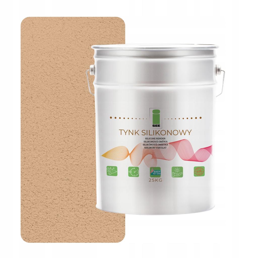 Tynk silikonowy elewacyjny wzmocniony pastelowy żółty 1mm trwały 25kg