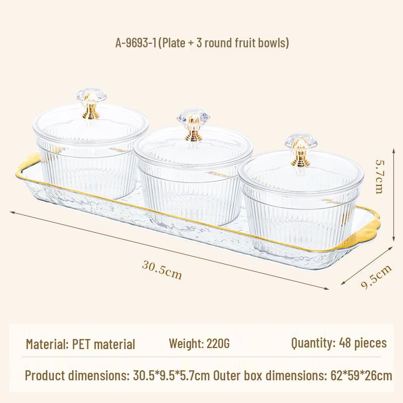 Multi-Grid Plastic Snack and Candy Dish for Home