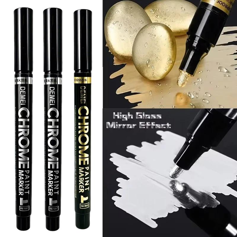 1-20Pcs Mirror Marker Pen DIY Reflective Paint Pens Mirror Markers Chrome Gold SILVER Marker Signature Car Styling Art Craftwork