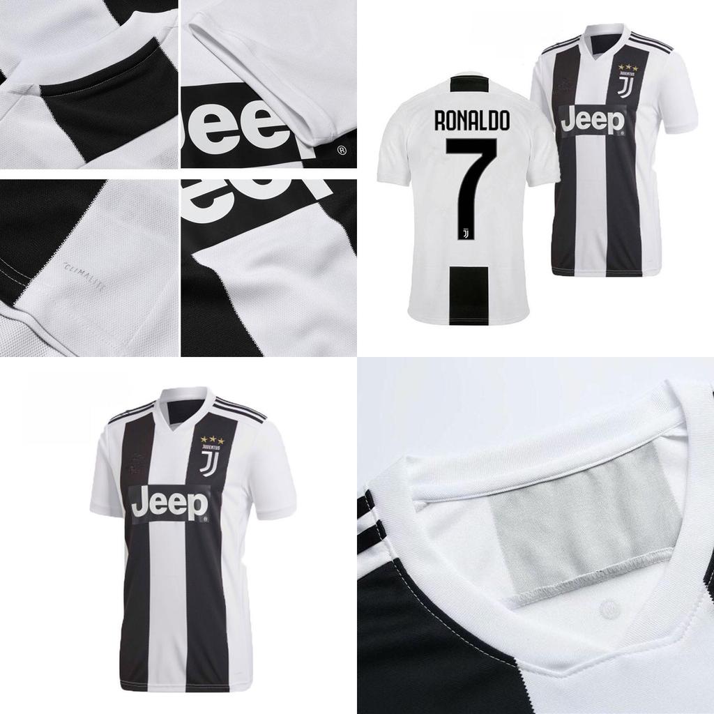 Juventus Ronaldo Cristiano Home Shirt Football Whiteblack Color 2018 2019 Seria