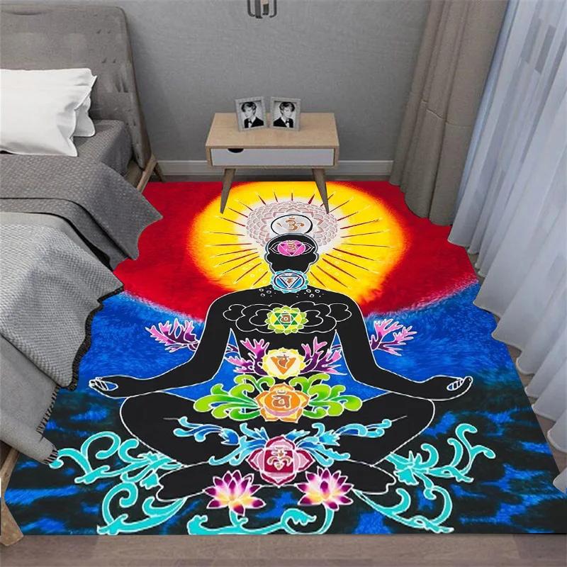 3D Chakra Printed carpet non-slip carpet door mat Yoga mat bedroom decoration area rug bedroom decor birthday gift