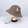 Fashionable Foldable Fishing Hat Wide Brim Breathable Mesh Fisherman Hat UV Protection Windproof Panama Cap Mountaineering