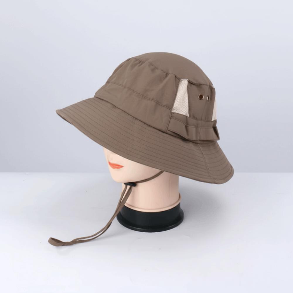 Fashionable Foldable Fishing Hat Wide Brim Breathable Mesh Fisherman Hat UV Protection Windproof Panama Cap Mountaineering