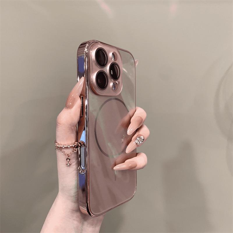 Magnetic Full Coverage Mirror Lens Case for Apple iPhone 15/16 Pro Max
