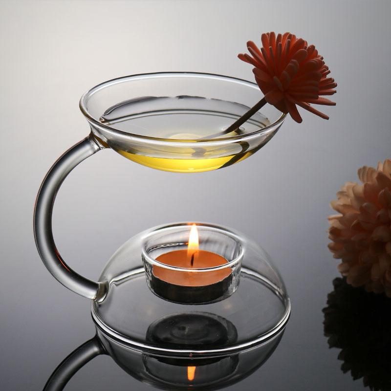 Lâmpada de Aroma Vidro Resistente ao Calor Aquecedor de Óleo de Vela Cria Ambiente Romântico para Casa Hotel Restaurante Difusor de Óleo Essencial