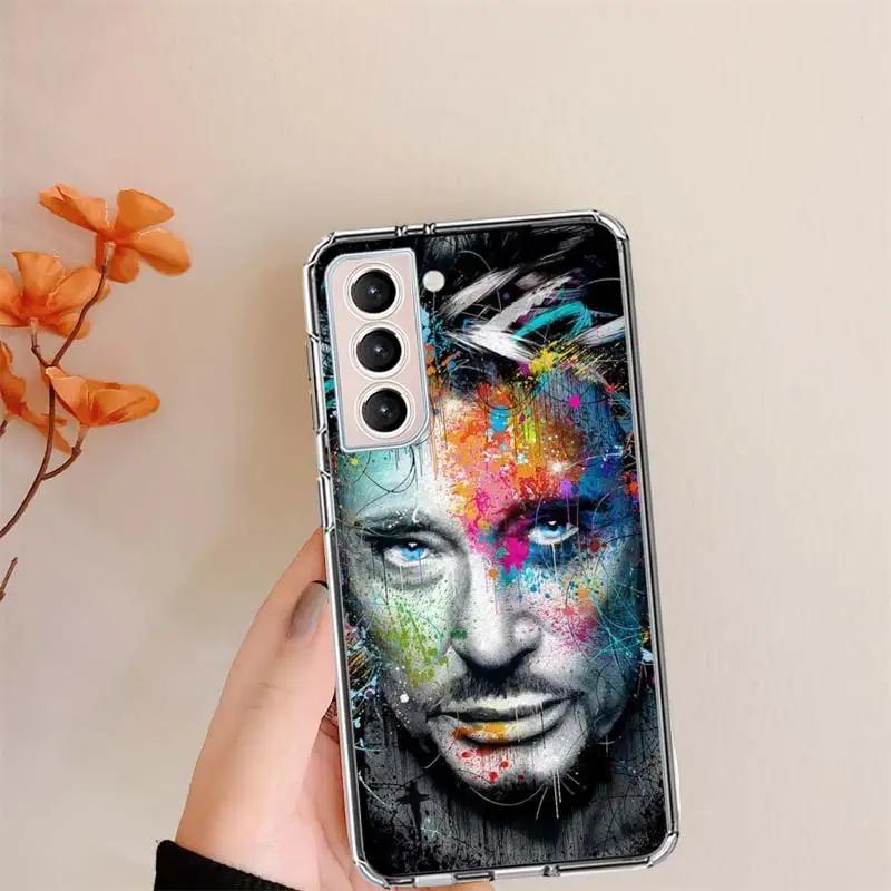 Johnny Hallyday Music Black Phone Case For Samsung S24 FE Galaxy S22 Ultra S25 Edge S21 S23 FE S20 Plus Cover Shell Coque Clear