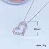 Baguette Cut Hollow Heart Pendant Necklace for Women