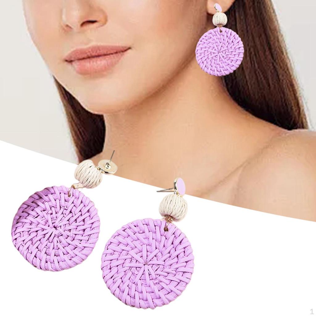 Boho Chic Rattan Earrings with Tassel Detail