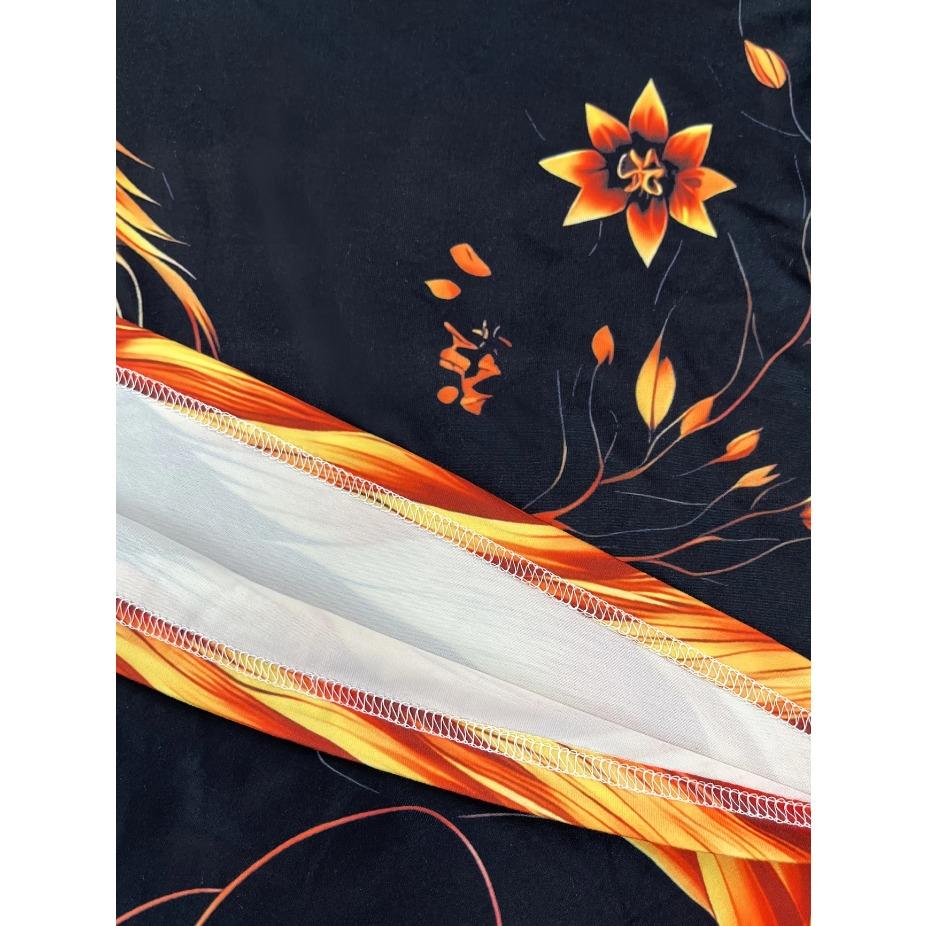 Trendy Liščí Tričko Prodyšné Nadměrné Dámské Tričko s V-výstřihem s Liščím a Květinovým Potiskem Každodenní Pohodlí, Umělecký Design