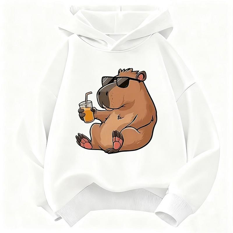 Cute Capybara Kids Clothing Hoodies 2026 New Cartoon Capibara Fashion Long Sleeve Sweatshirt Kids Boys Clothing