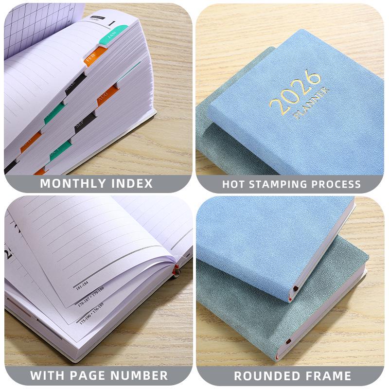 In Stock: 2026 A6 English Planner - Colorful Monthly Index & Year Calendar Diary Book.